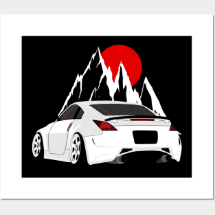 White 350Z Background 2002—2008 Posters and Art